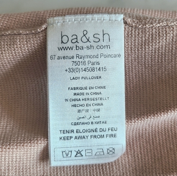 ba&sh Elba Open Back Sweater, Size 10, Pink, NWT - Picture 14 of 16